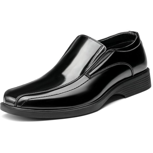 Bruno Marc Men's Black-Pat Cambridge Slip-on Loafers Square-Toe Dress Shoes - Picture 1 of 8